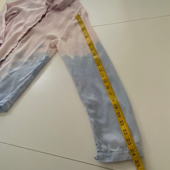 Anthropologie Cloth & Stone Dip Dye Blue Pink Button Down shirt Sz M - Picture 12 of 14